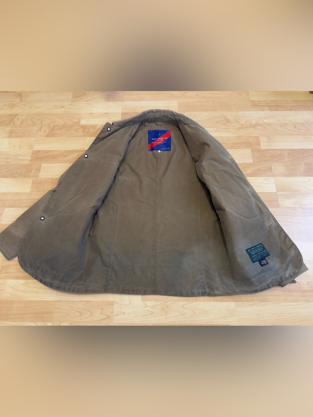 RARE Best Made Co Mens Tan Light Waxed Cruiser Jacket - Size XS (Made in USA) - Picture 8 of 16